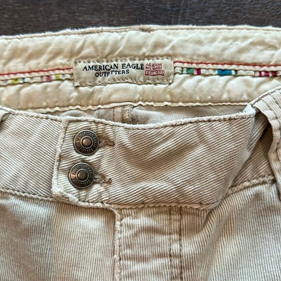 American Eagle Outfitters 10 Long Vintage Y2K Khaki Bootcut Corduroy Pants - Picture 3 of 10